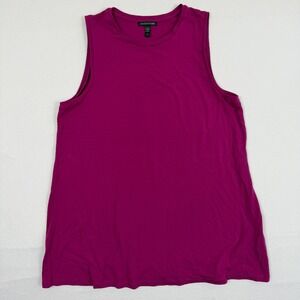 Eileen Fisher Magenta Purple Tencel Lyocell Stretch Sleeveless Tank Top Small